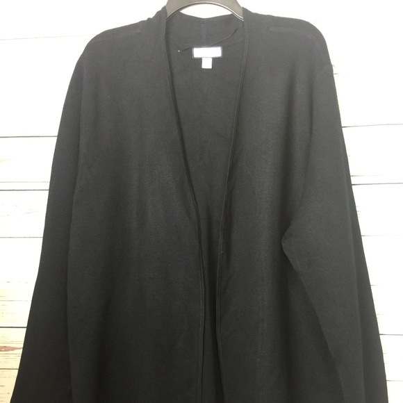 Charter Club Deep Black Open-Front Cardigan - Picture 1 of 5